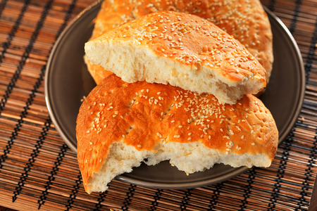 Marokan bread with sesameの写真素材