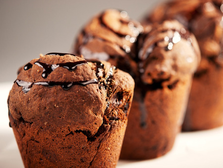 Chocolate muffins, close upの写真素材