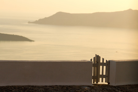 Villa in Firostefani with a perfect view of the Volcano, Santoriniの写真素材