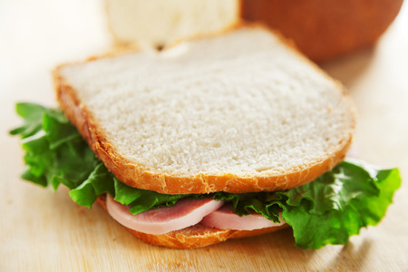 Homemade white bread for sandwiches isolatedの写真素材