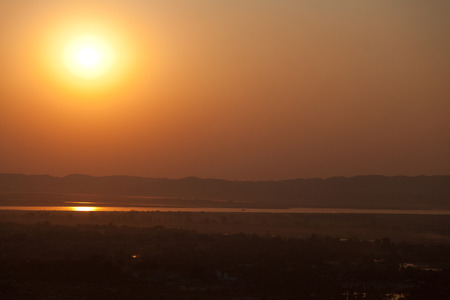 View from Mandalay Hill at sunsetの写真素材