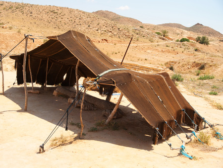 Tent In The Sahara Desert near Matmata, Tunisiaの写真素材