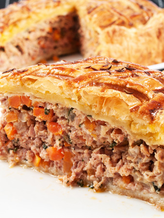 Quiche with meat and carrots