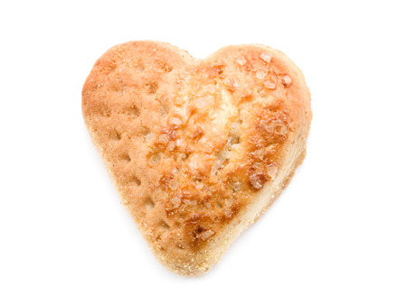 Heartshape Cookie isolated in white の写真素材