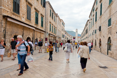 Dubrovnik, Croatia - May 25, 2012 : Tourists walking on the streets in the old town of Dubrovnikのeditorial素材