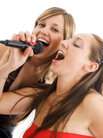 Girls singingの写真素材
