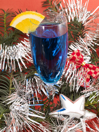 Christmas blue cocktailの写真素材
