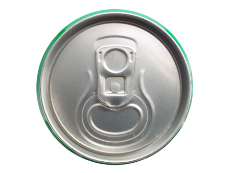 Beer Can isolated on white viewed from above
