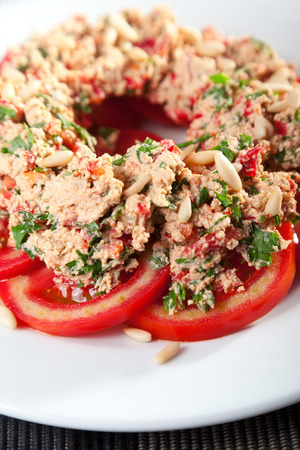 Tomato and tuna fish saladの写真素材