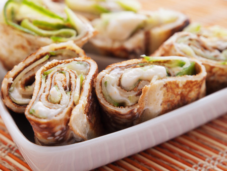 Cavier wraps with cucumber - homemade appetizers
