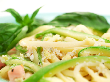 Spaghetti with Zucchini and Cheeseの写真素材