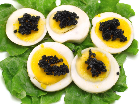 Eggs with Black Caviarの写真素材
