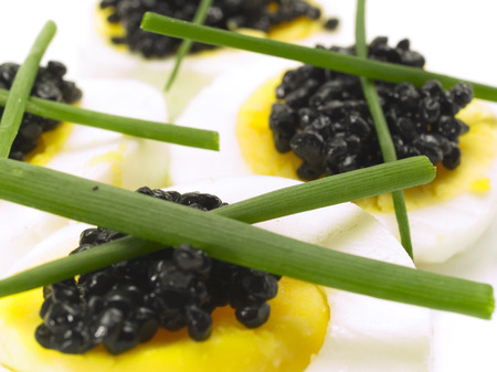 Eggs with Black Caviarの写真素材