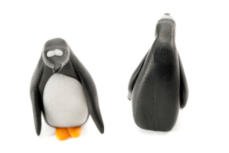 Penguin made of clayの写真素材