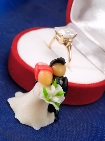 Wedding Couples made of clayの写真素材