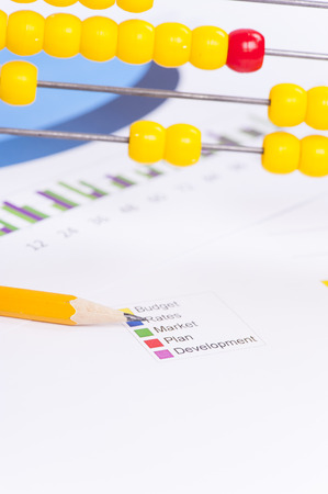 Business charts with details and numbersの写真素材