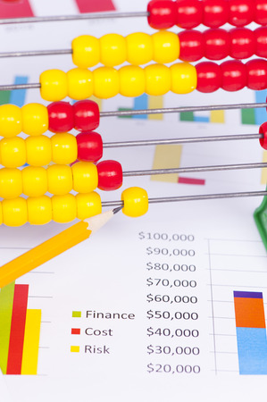 Business charts with details and numbersの写真素材
