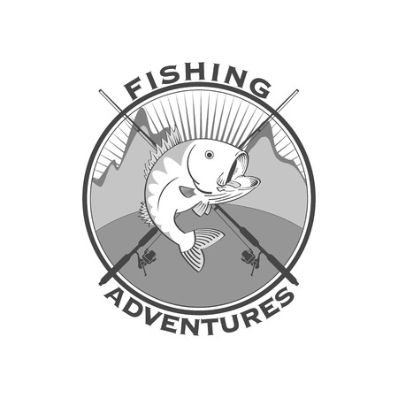 Fishing adventures emblemのイラスト素材