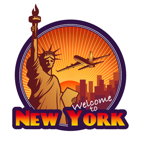 Designed travel label, New Yorkのイラスト素材