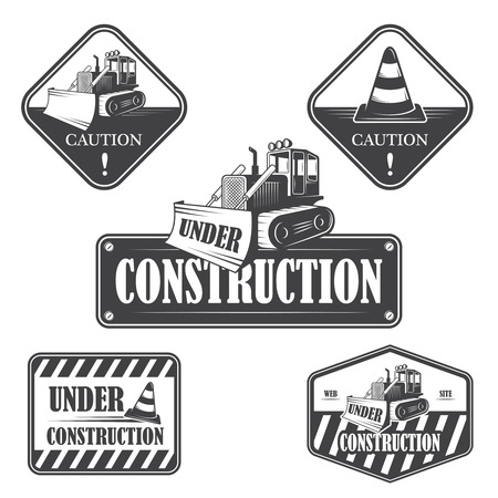 Set of under construction emblems, labels and designed elementsのイラスト素材
