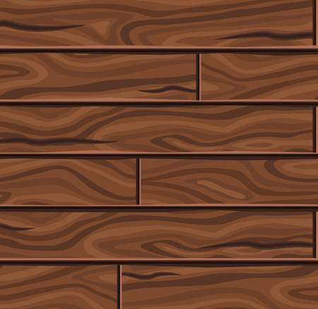 Wooden horizontal planks background with twisting textural pattern and dark brown cracks vector illustrationのイラスト素材