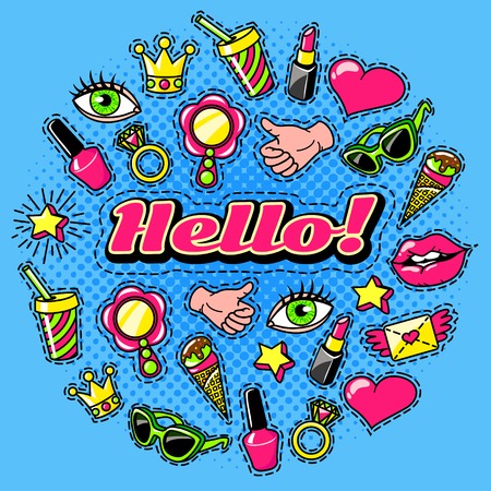 Elements For Girls Comic Style Designのイラスト素材