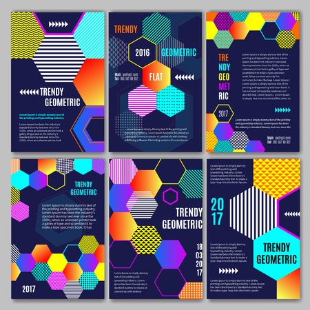 Trendy Geometric Flat Postersのイラスト素材