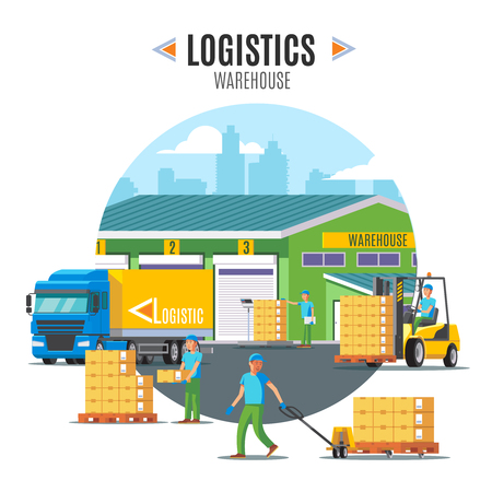 Logistic Warehouse Templateのイラスト素材