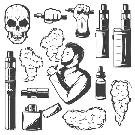 Vape Elements Collectionのイラスト素材