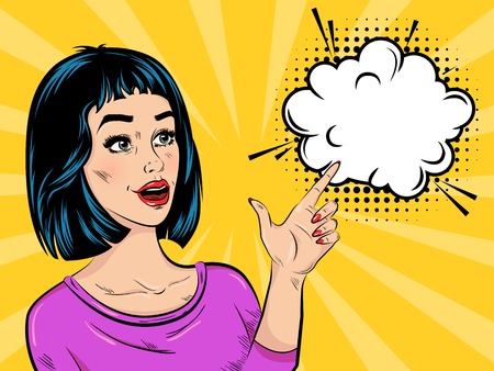 Pop Art Surprised Girlのイラスト素材