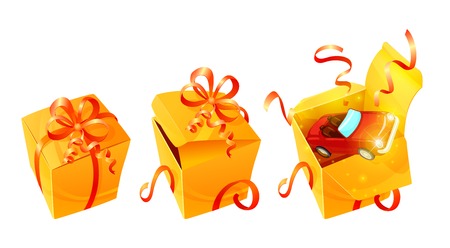 Realistic Luxury Gift Boxes Setのイラスト素材