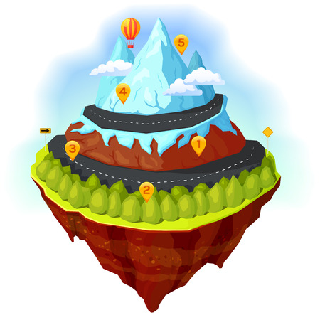 Cartoon Island Map Compositionのイラスト素材