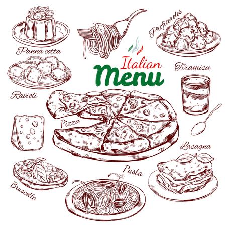 Italian Food Sketch Collectionのイラスト素材