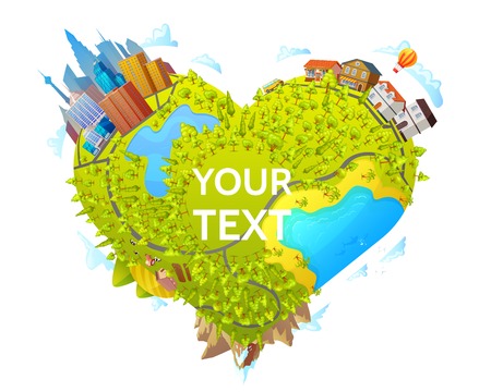 Heart Shape Map Conceptのイラスト素材