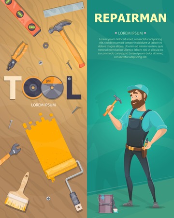 Colorful Technician Vertical Bannersのイラスト素材