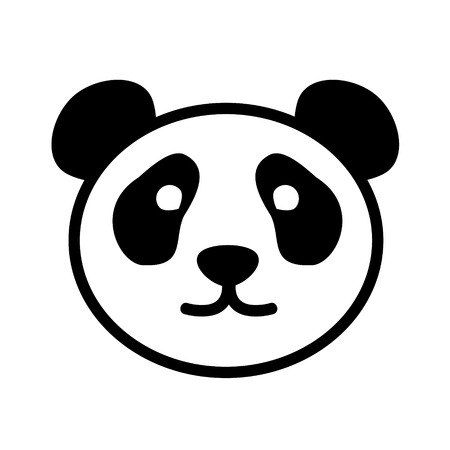 Cute Panda Face Logoのイラスト素材