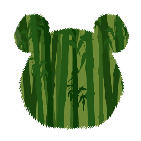 Panda Head Silhouetteのイラスト素材