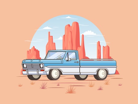 Off Road Pickup Truck Templateのイラスト素材