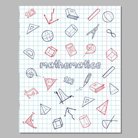 Math Sketch Icons Collectionのイラスト素材