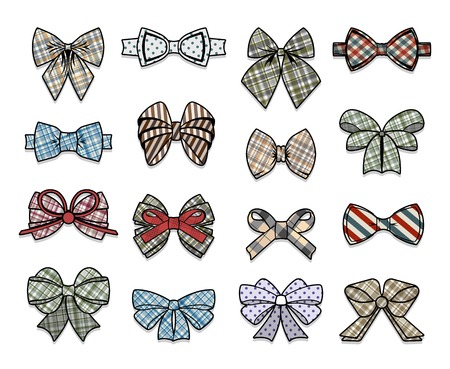 Colorful Elegant Bows Collectionのイラスト素材