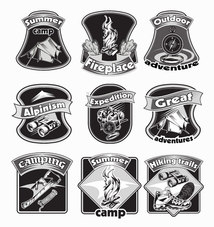 Backpacking Emblems Setの写真素材