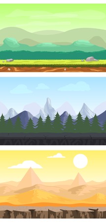 Fantasy Game Design Landscapes Setのイラスト素材