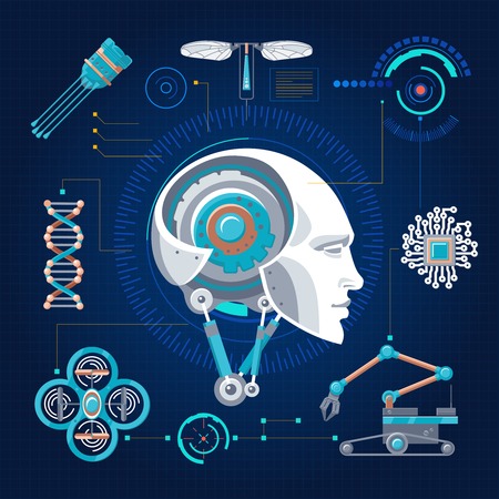 Hi-Tech Technology Conceptのイラスト素材
