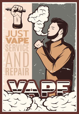 Vaping Vintage Posterのイラスト素材