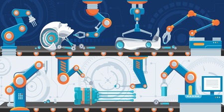 Industrial Automation Horizontal Bannersのイラスト素材