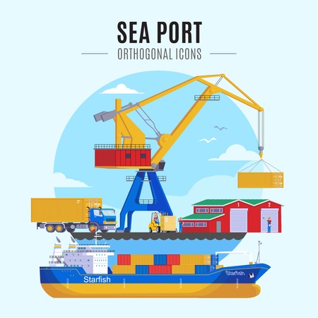 Sea Port Templateのイラスト素材