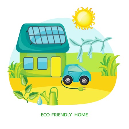 Ecology Cartoon Templateのイラスト素材