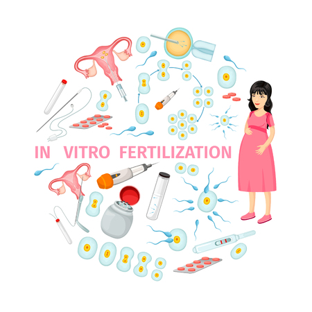 In Vitro Fertilization Cartoon Conceptの写真素材