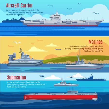 Military Fleet Horizontal Bannersのイラスト素材