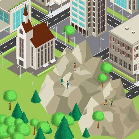 Active Adventure Isometric Conceptのイラスト素材